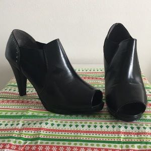 Lane Bryant Black Peep-toe Booties 12W